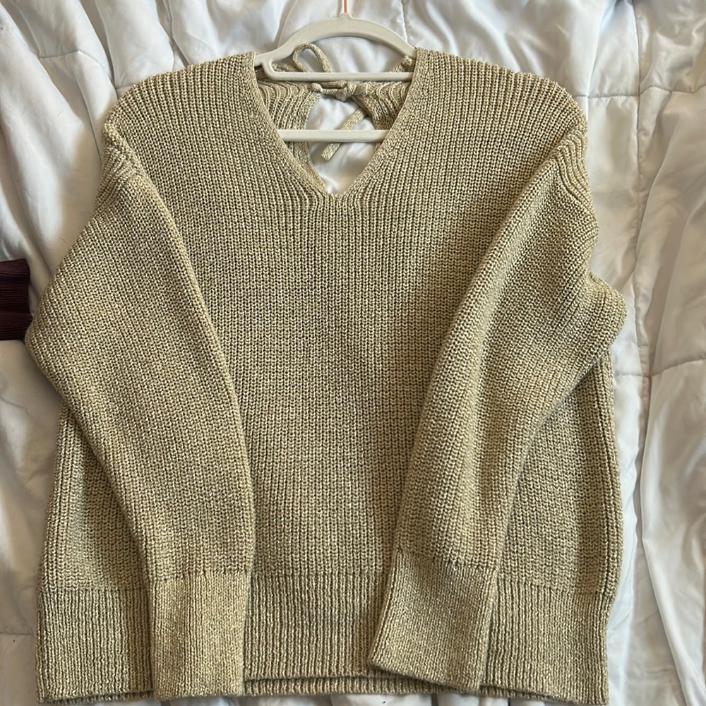 LOFT gold sweater